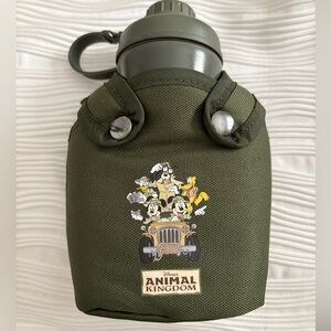 Disney Animal Kingdom Green Water Canteen with Belt loop
